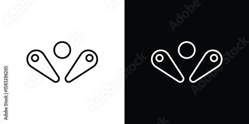 Pinball icon line for web, mobile and infographics.