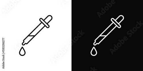 Pipette icon line for web, mobile and infographics.