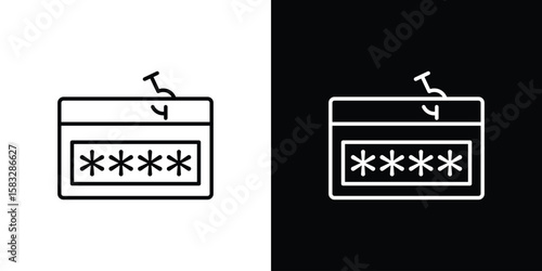 Password phishing icon line for web, mobile and infographics.