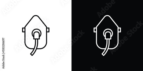 Oxygen mask icon line for web, mobile and infographics.
