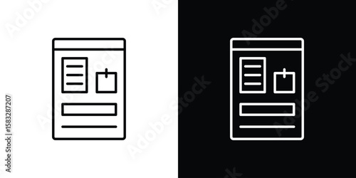 Mood board icon line for web, mobile and infographics.