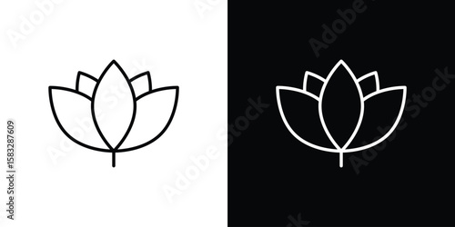 Lotus flower icon line for web, mobile and infographics.