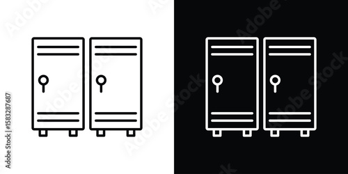 Locker icon line for web, mobile and infographics.