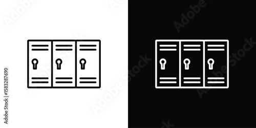 Locker icon line for web, mobile and infographics.