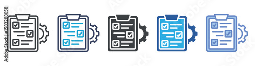 Planning icon set multiple style collection