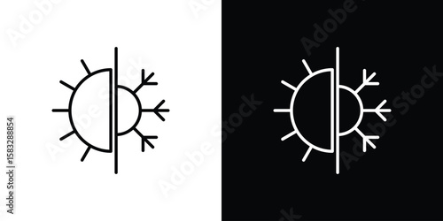 Hot and cold icon line for web, mobile and infographics.