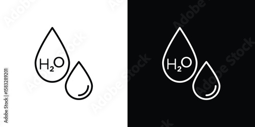 H2o icon line for web, mobile and infographics.