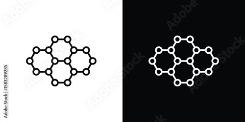 Graphene icon line for web, mobile and infographics.