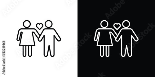 Girlfriend icon line for web, mobile and infographics.
