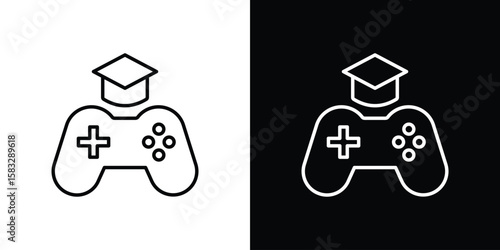 Game based learning icon line for web, mobile and infographics.