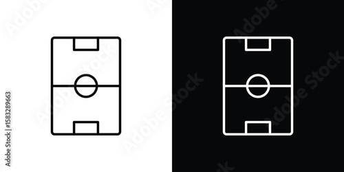 Football field icon line for web, mobile and infographics.