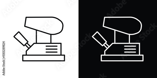 Floor sanding machine icon line for web, mobile and infographics.