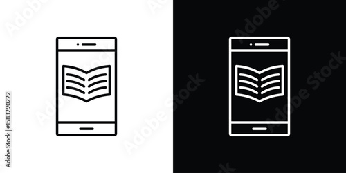 Ebook icon line for web, mobile and infographics.