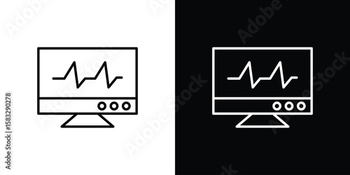 EKG monitor icon line for web, mobile and infographics.