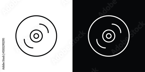 DVD icon line for web, mobile and infographics.