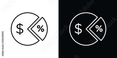 Dividend yield icon line for web, mobile and infographics.