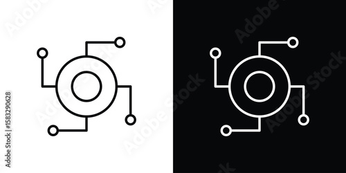 Decentralized icon line for web, mobile and infographics.