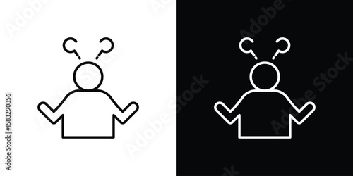 Curious human icon line for web, mobile and infographics.