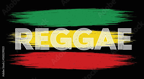 Reggae Music Style Graphic with Colorful Brushstrokes