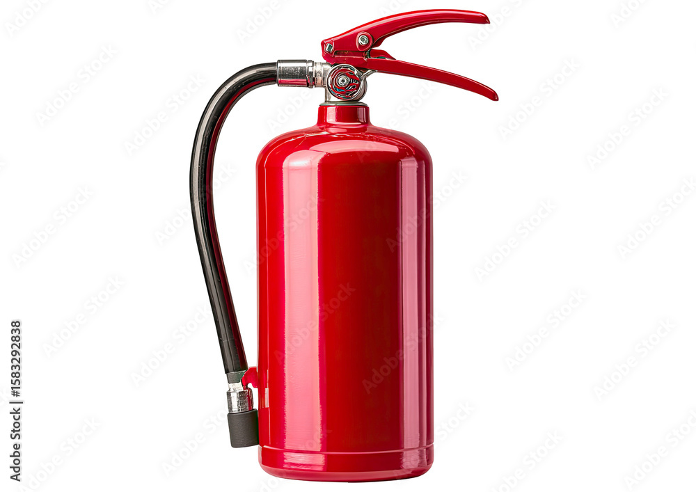 Obraz premium Red Fire Extinguisher on Transparent Background