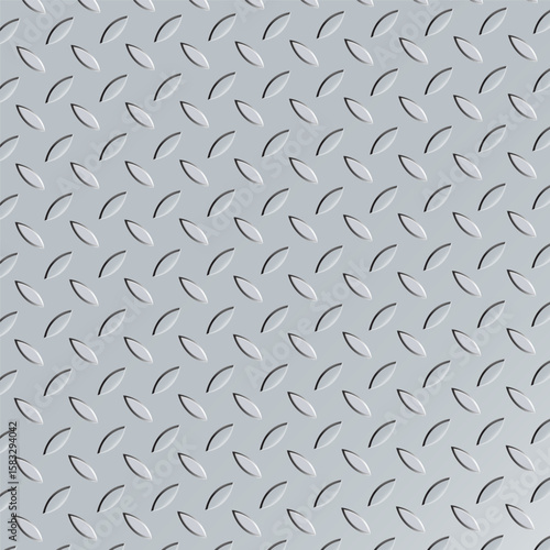 Seamless metal diamond plate texture with raised oval patterns, ideal for industrial backgrounds, product mockups, or design surfaces.
