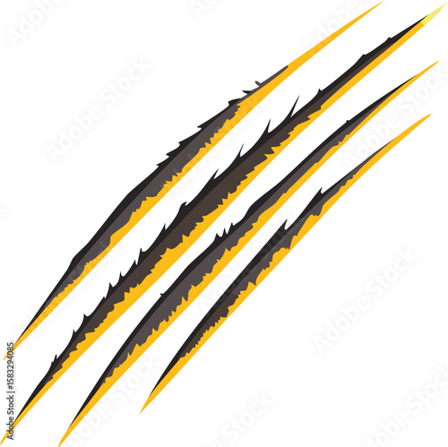 Close-up of animal claw scratches