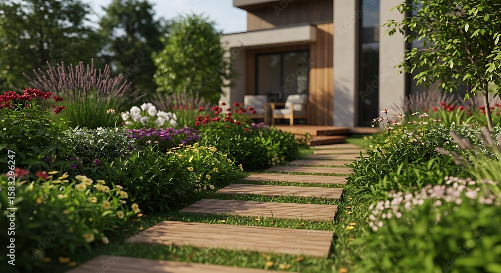 Obraz premium Stone Path to Summer's Bloom