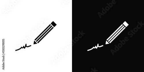 Write icon vector graphics. Flat solid black vector set