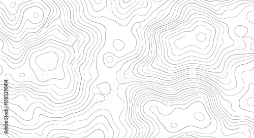 Abstract topographic contour lines pattern forming a seamless organic texture silhouette isolated on transparent background