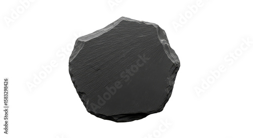 Textured shale slab levitates amid darkness