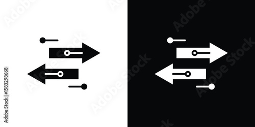 Transfer icon vector graphics. Flat solid black vector set