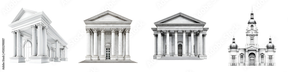 Naklejka premium Classical Architecture Collection: Columns and Building Facades