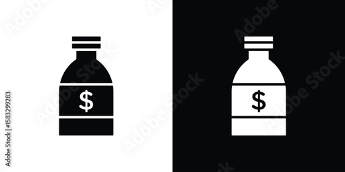 Solvent icon vector graphics. Flat solid black vector set