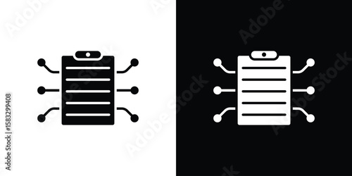 Smart contract icon vector graphics. Flat solid black vector set