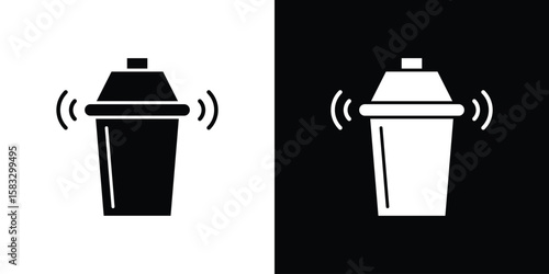 Shaker icon vector graphics. Flat solid black vector set