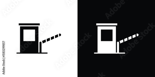 Road toll icon vector graphics. Flat solid black vector set