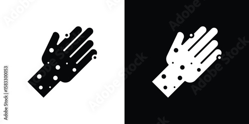Rash hand icon vector graphics. Flat solid black vector set