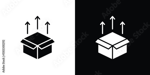 Product release icon vector graphics. Flat solid black vector set