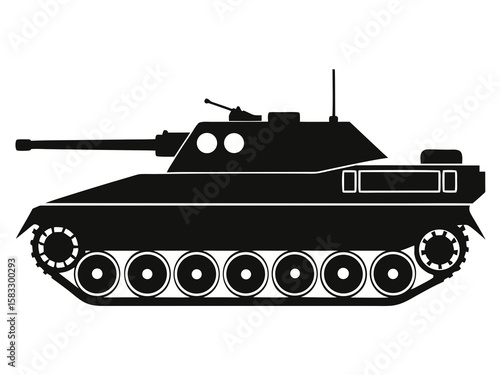 Tank war, Tank war army silhouette vector, Military tank Vector