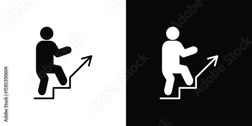 People Climbing icon vector graphics. Flat solid black vector set