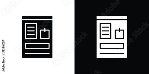 Mood board icon vector graphics. Flat solid black vector set