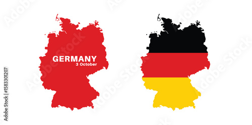 Set of isolated germany maps. germany flag overlaid with flag proportions. Maps and traveling around the world