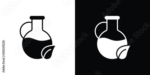 Massage oil icon vector graphics. Flat solid black vector set