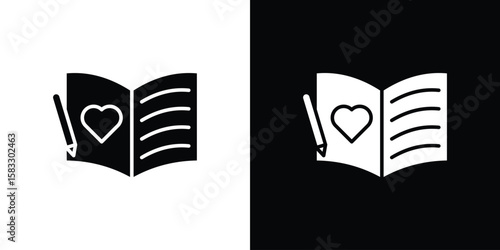 Guests book icon vector graphics. Flat solid black vector set