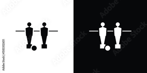 Foosball icon vector graphics. Flat solid black vector set