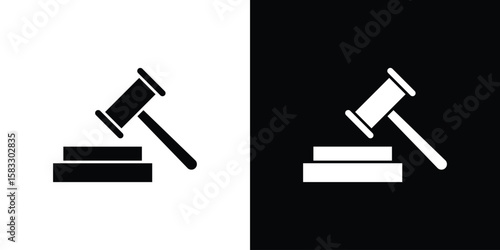 employment law icon vector graphics. Flat solid black vector set