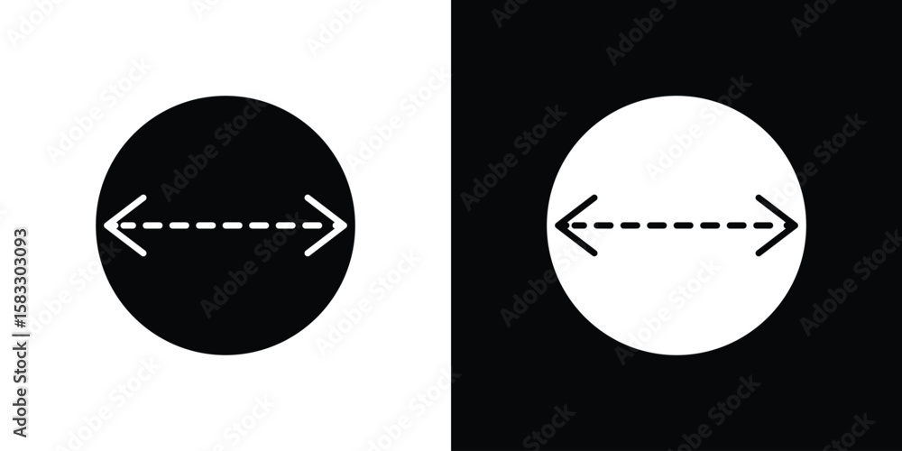 Fototapeta premium Diameter icon vector graphics. Flat solid black vector set