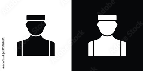 Concierge icon vector graphics. Flat solid black vector set