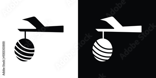 Cocoon icon vector graphics. Flat solid black vector set