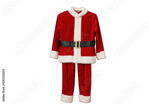 Santa claus suit isolated on transparent background for christmas celebration